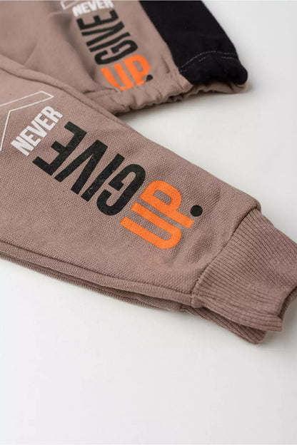 Conjunto de Frio Infantil Menino Never Give Up Marrom