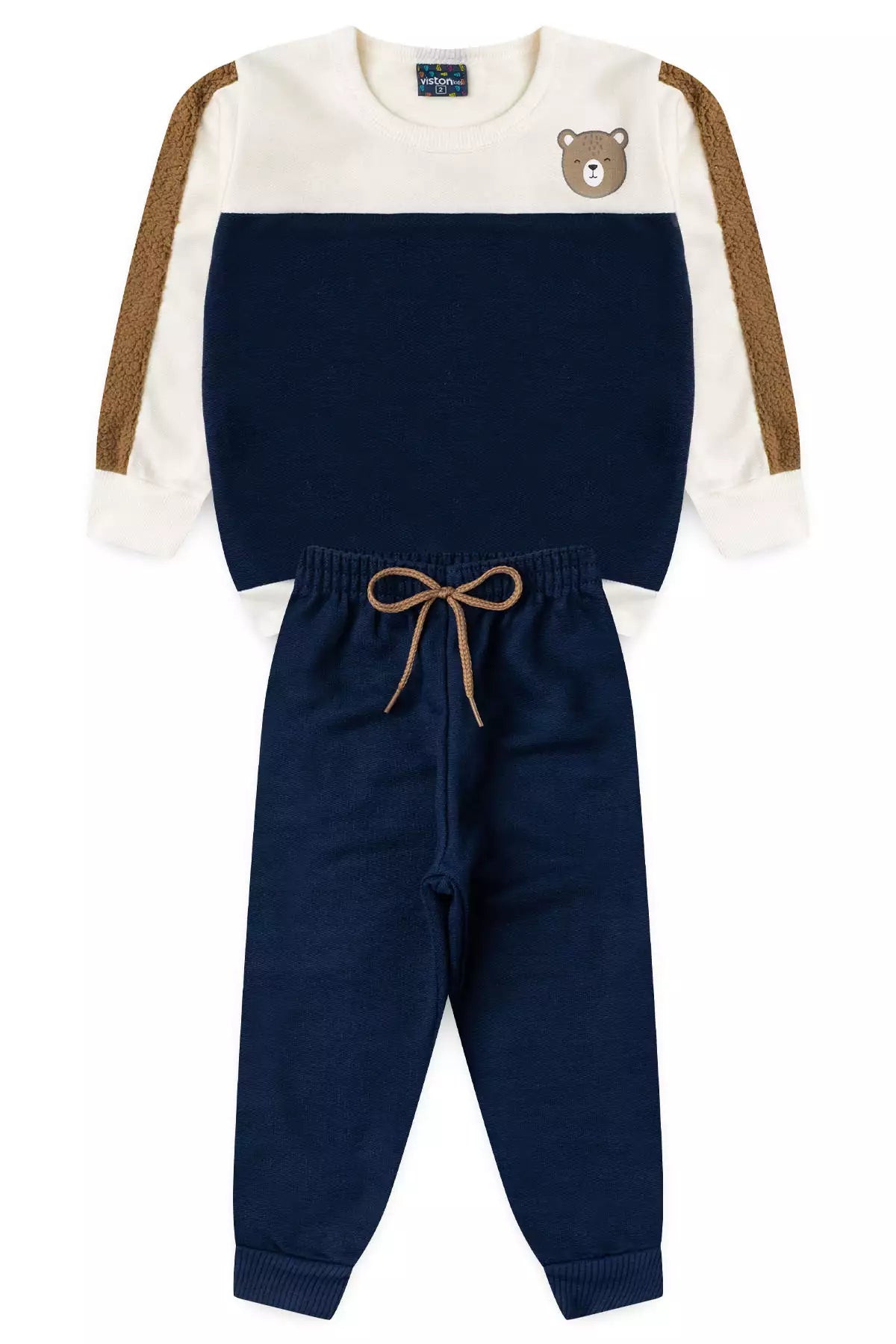 Conjunto de Frio Infantil Menino Ursinho Cozy Marfim