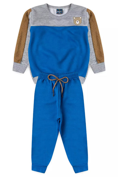 Conjunto de Frio Infantil Menino Ursinho Cozy Mescla
