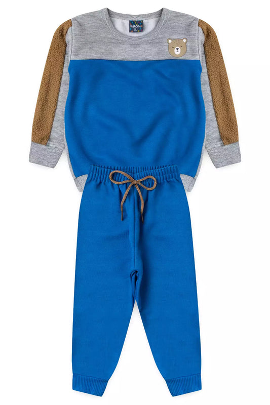Conjunto de Frio Infantil Menino Ursinho Cozy Mescla
