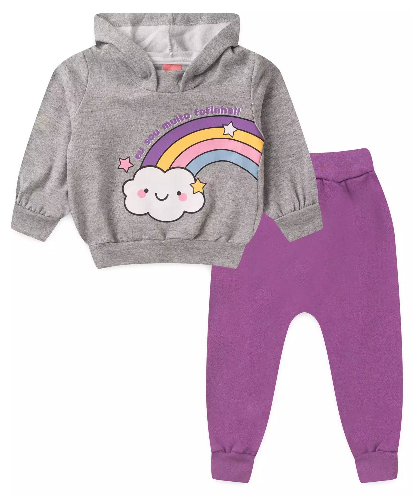 Conjunto de Frio para Bebê Menina Arco-íris Mescla