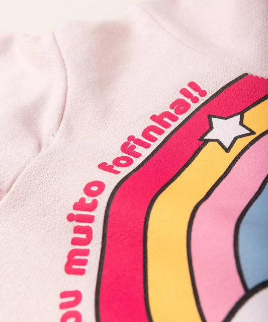 Conjunto de Frio para Bebê Menina Arco-íris Rosa