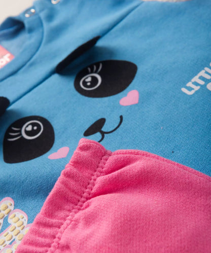 Conjunto de Frio para Bebê Menina Pandinha Azul