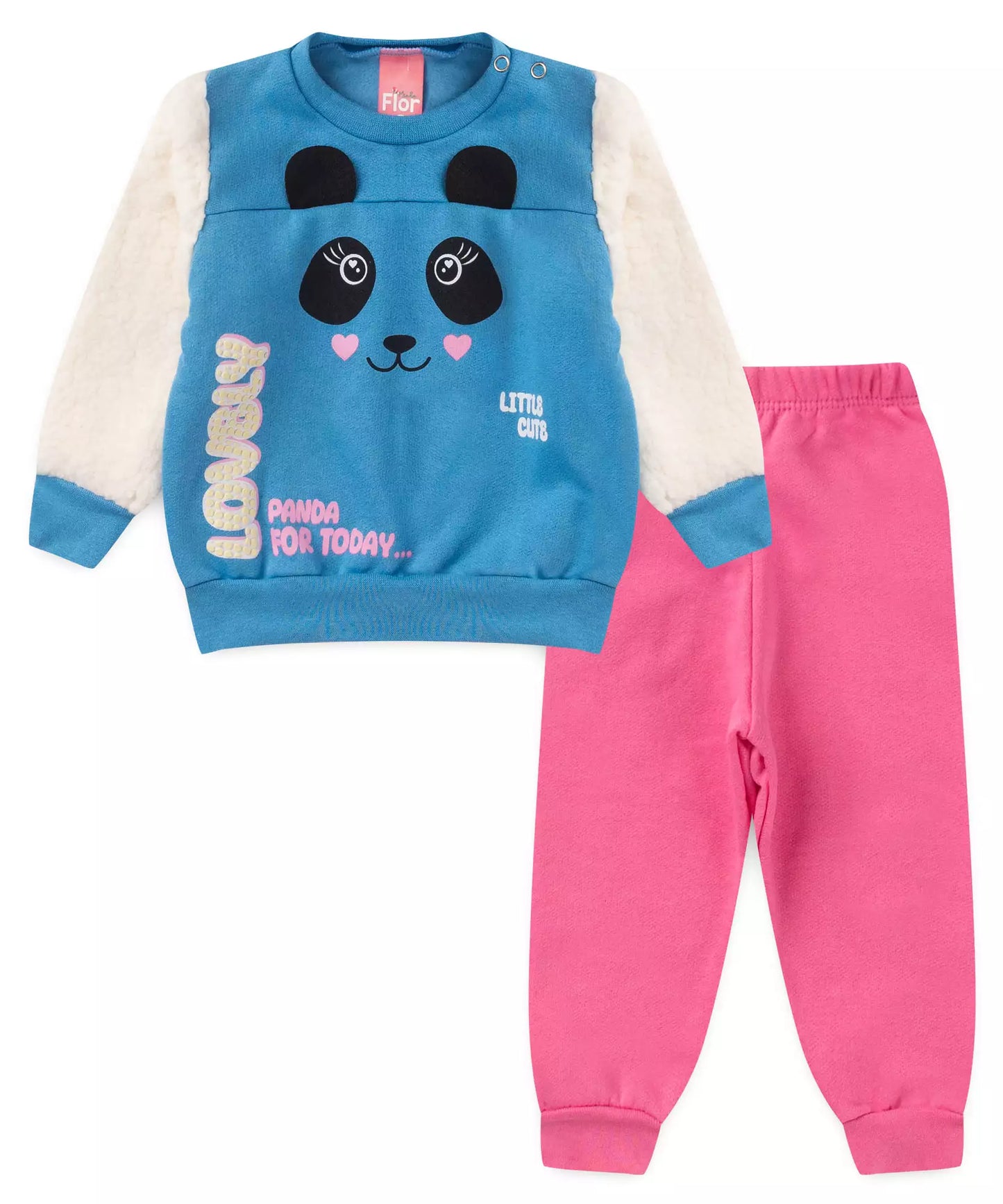 Conjunto de Frio para Bebê Menina Pandinha Azul