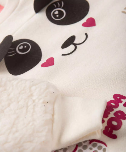 Conjunto de Frio para Bebê Menina Pandinha Marfim
