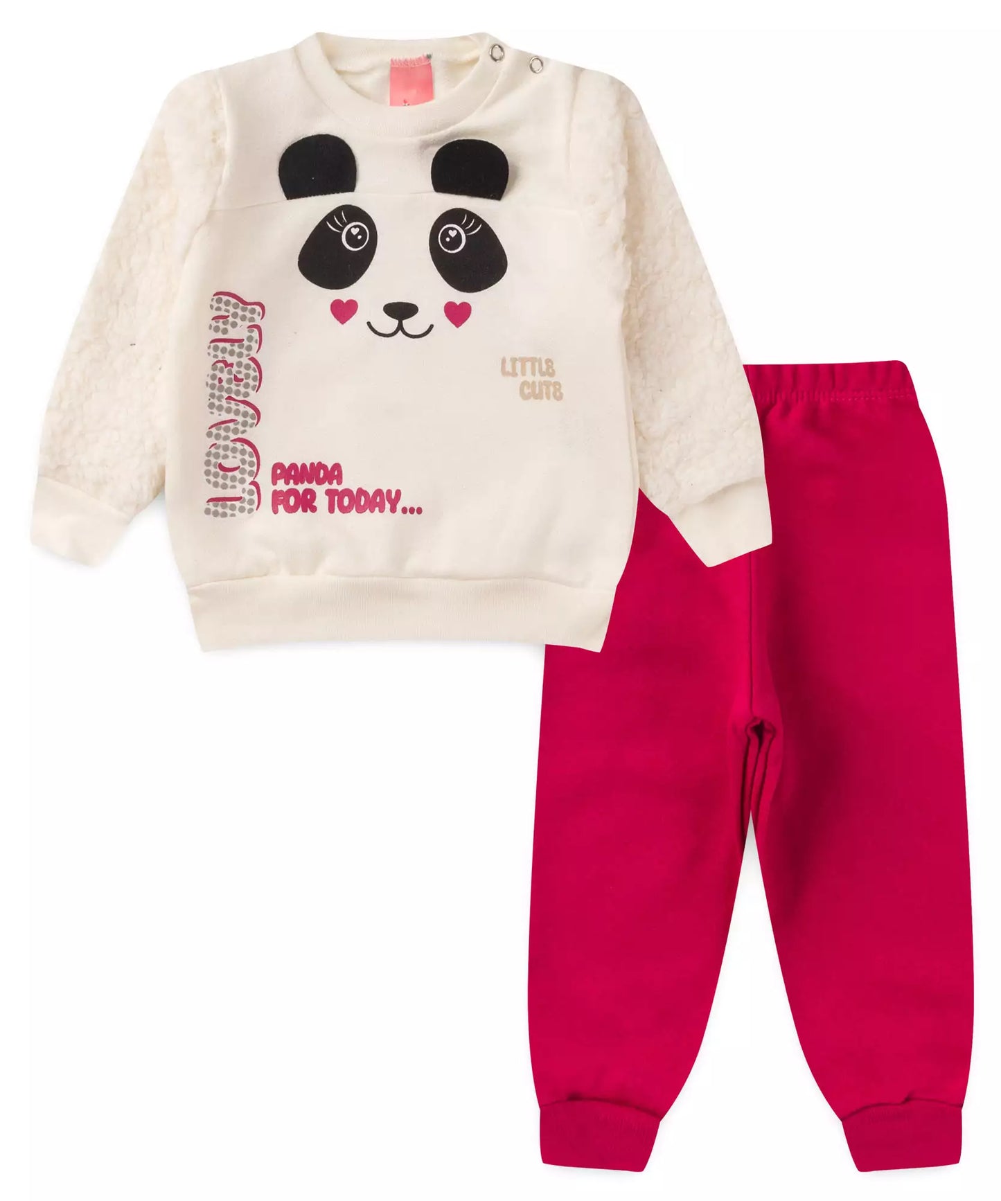 Conjunto de Frio para Bebê Menina Pandinha Marfim