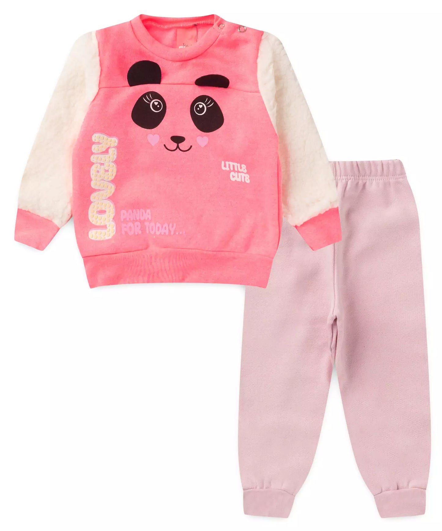Conjunto de Frio para Bebê Menina Pandinha Rosa