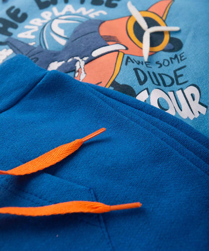 Conjunto de Frio para Bebê Menino Avião Azul
