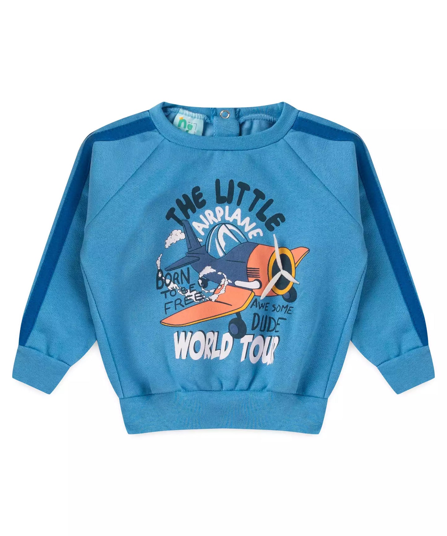 Conjunto de Frio para Bebê Menino Avião Azul