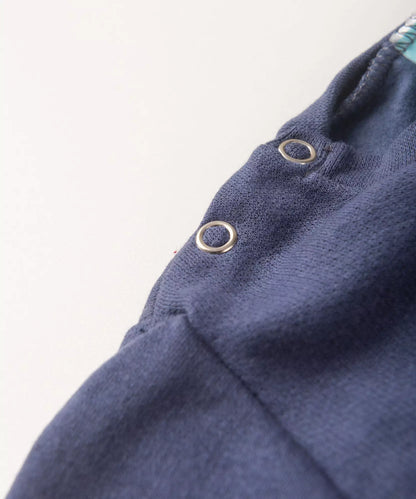Conjunto de Frio para Bebê Menino Estampado Listrado Azul
