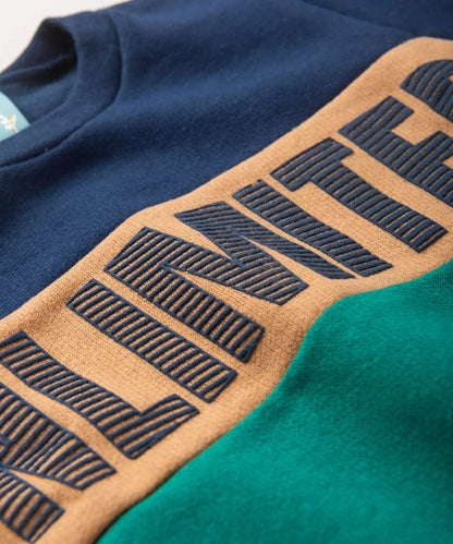 Conjunto de Frio para Bebê Menino Estampado Listrado Marinho