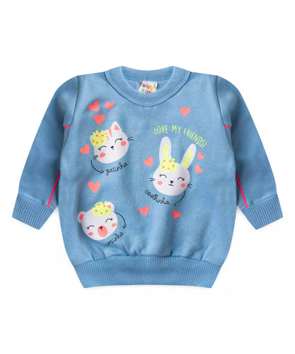 Conjunto de Frio para Bebê Menina Bichinhos no Azul