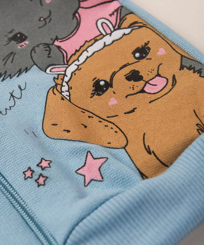 Conjunto de Frio para Bebê Menina Bichinhos Azul