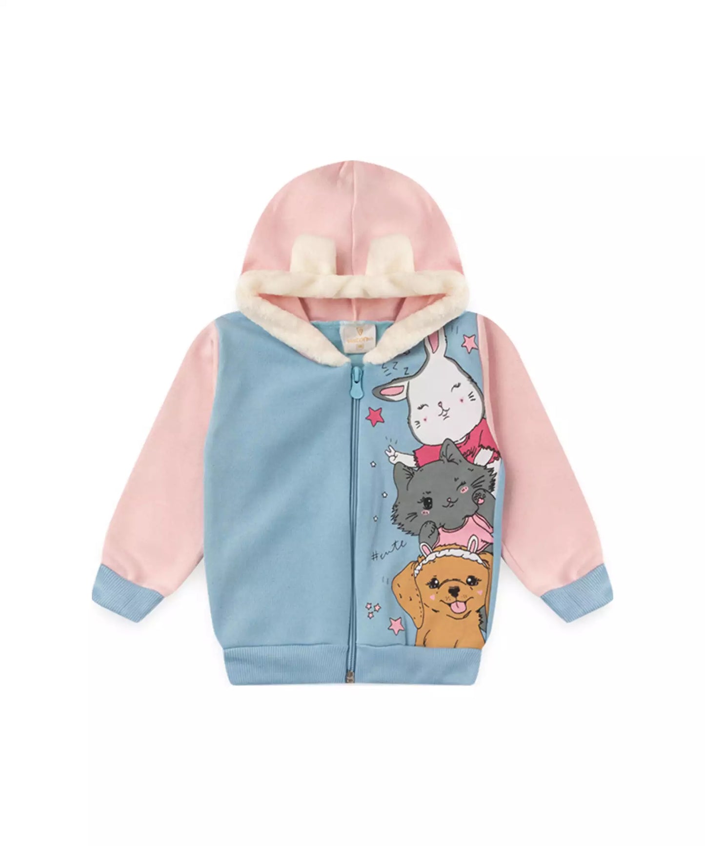 Conjunto de Frio para Bebê Menina Bichinhos Azul