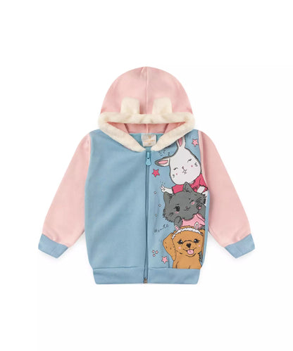 Conjunto de Frio para Bebê Menina Bichinhos Azul