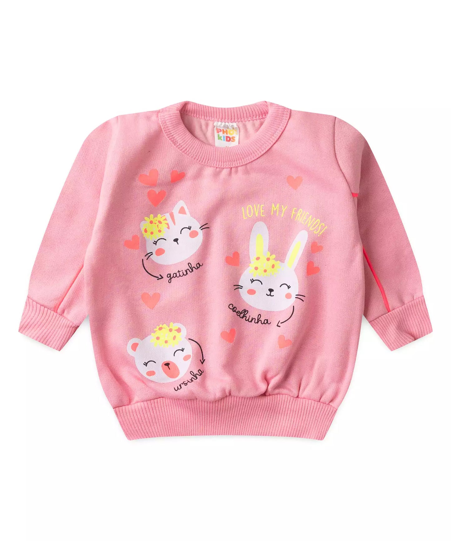 Conjunto de Frio para Bebê Menina Bichinhos no Rosa