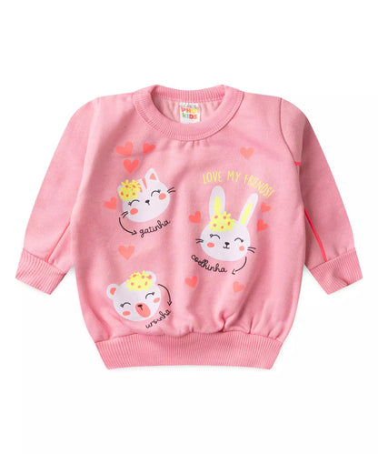 Conjunto de Frio para Bebê Menina Bichinhos no Rosa