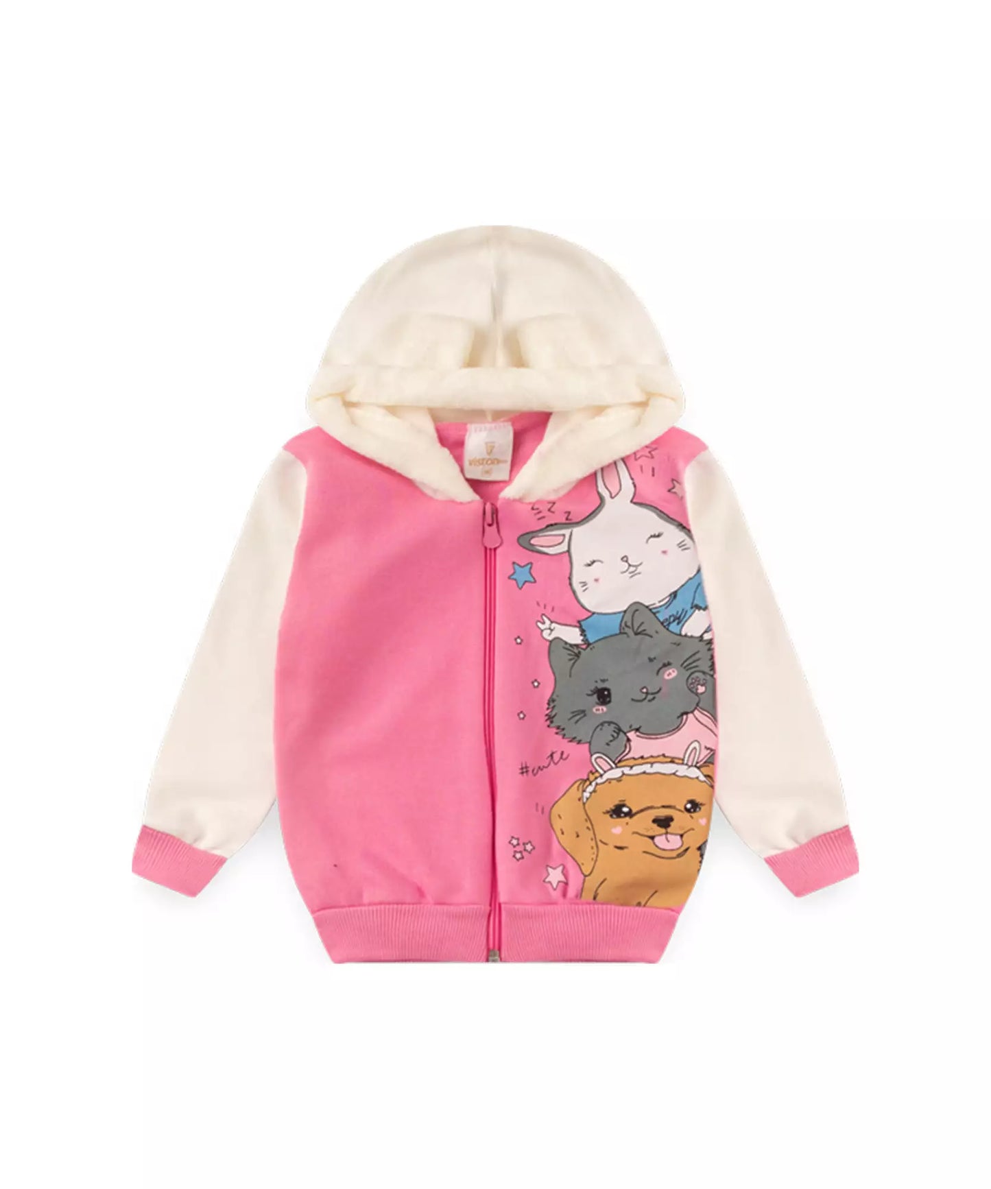 Conjunto de Frio para Bebê Menina Bichinhos Rosa