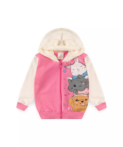 Conjunto de Frio para Bebê Menina Bichinhos Rosa