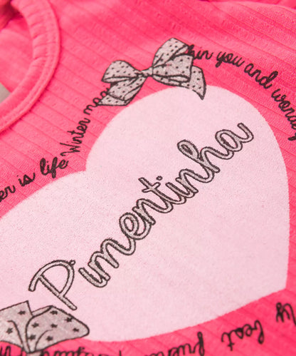 Conjunto de Frio para Bebê Menina Coração Pink