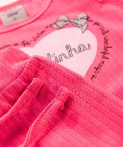 Conjunto de Frio para Bebê Menina Coração Pink