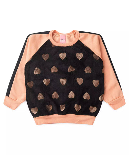 Conjunto de Frio para Bebê Menina Coração Preto