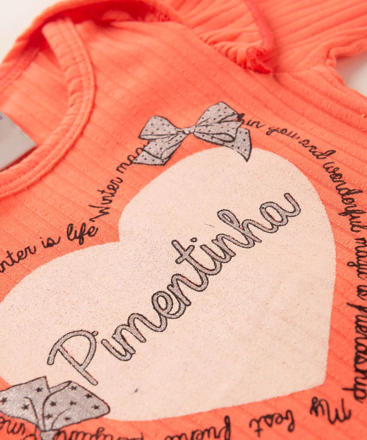 Conjunto de Frio para Bebê Menina Coração Salmão