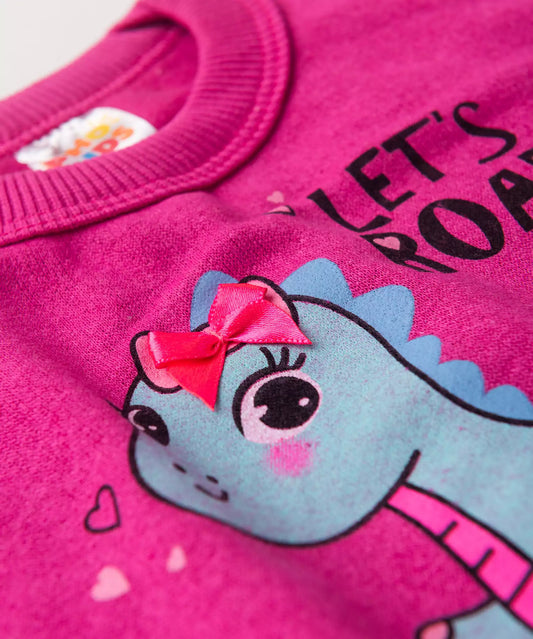 Conjunto de Frio para Bebê Menina Dino Pink
