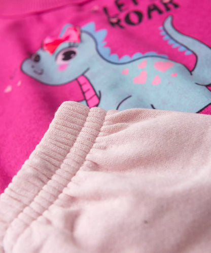 Conjunto de Frio para Bebê Menina Dino Pink