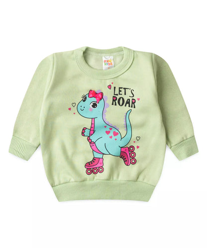 Conjunto de Frio para Bebê Menina Dino Verde