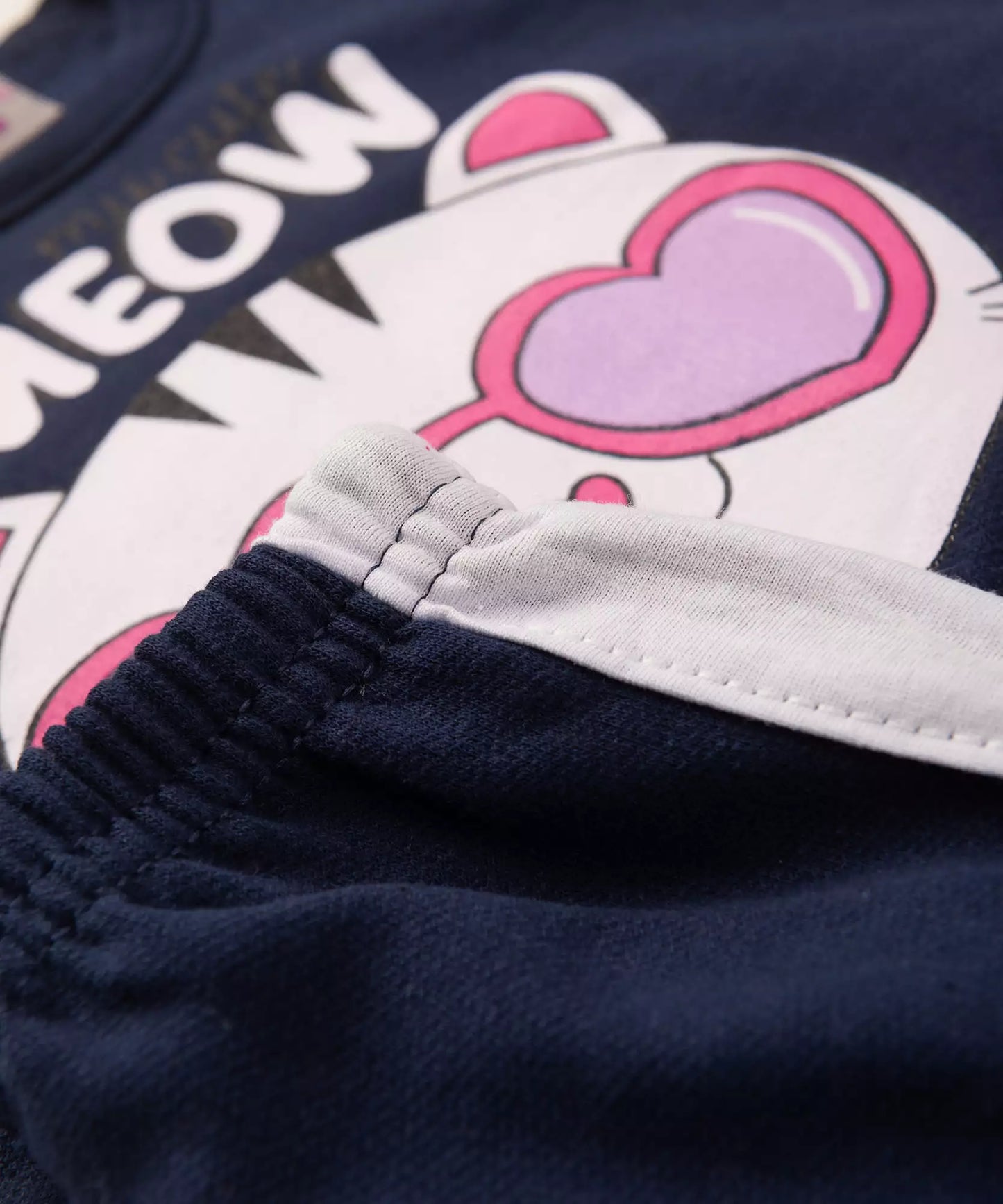 Conjunto de Frio para Bebê Menina Gatinho Marinho
