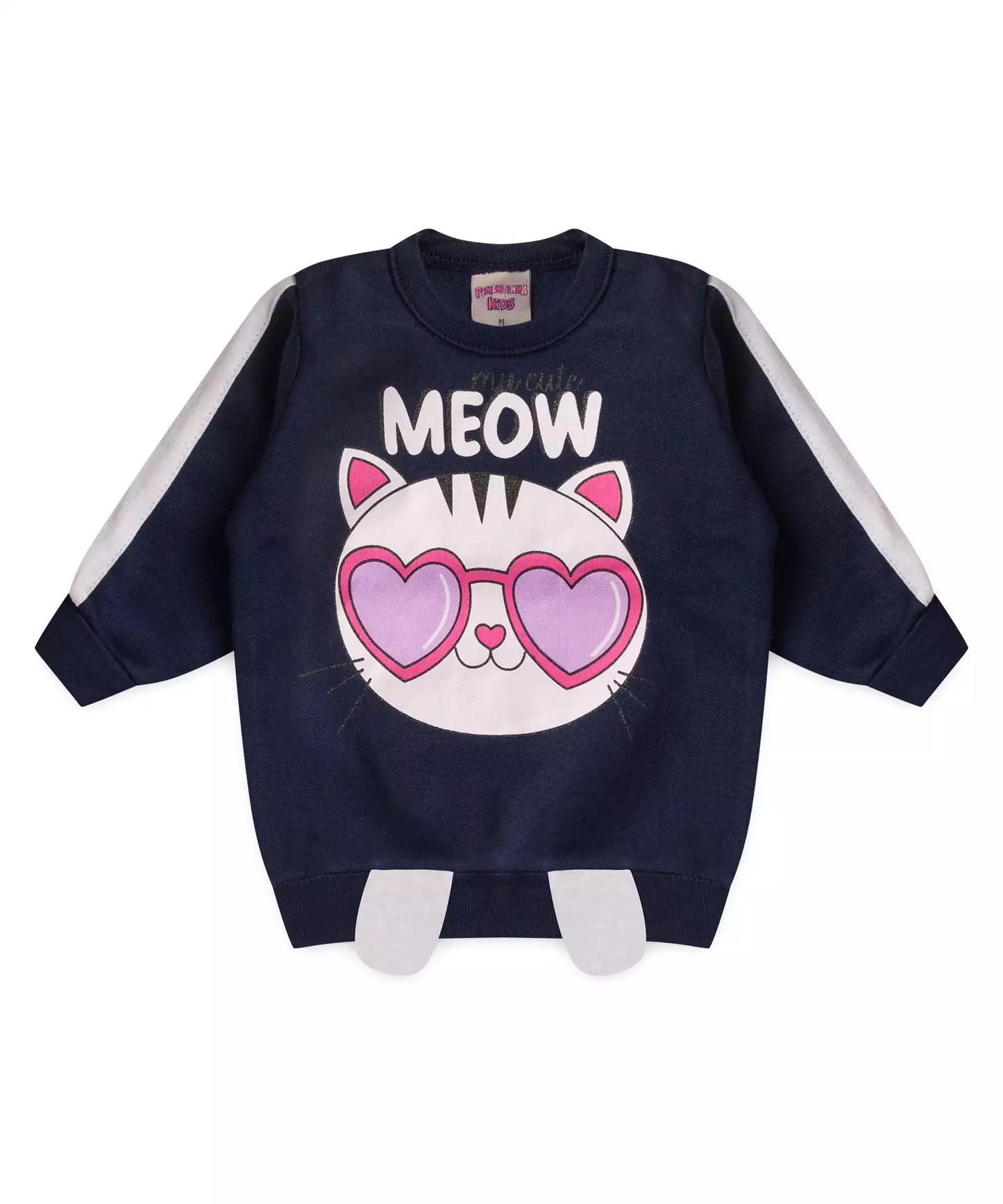 Conjunto de Frio para Bebê Menina Gatinho Marinho