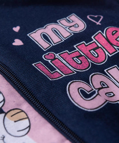Conjunto de Frio para Bebê Menina Gatinhos Marinho