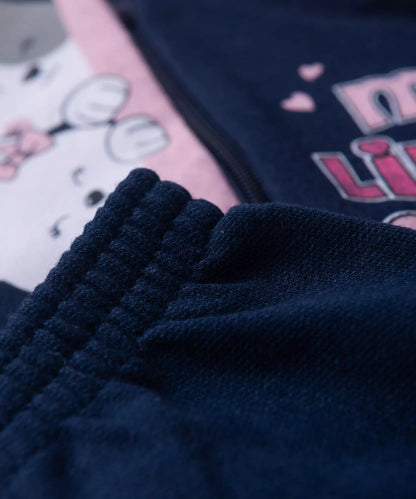 Conjunto de Frio para Bebê Menina Gatinhos Marinho