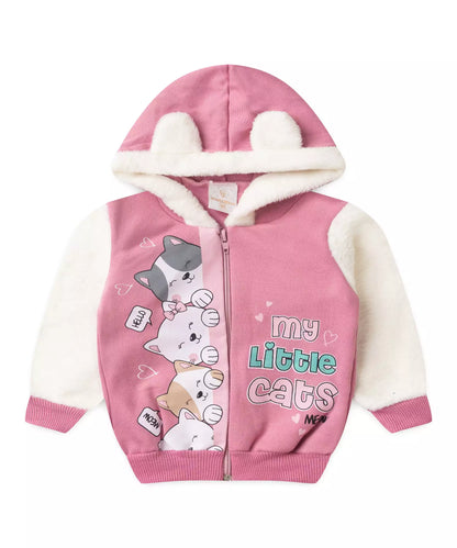 Conjunto de Frio para Bebê Menina Gatinhos Rosa