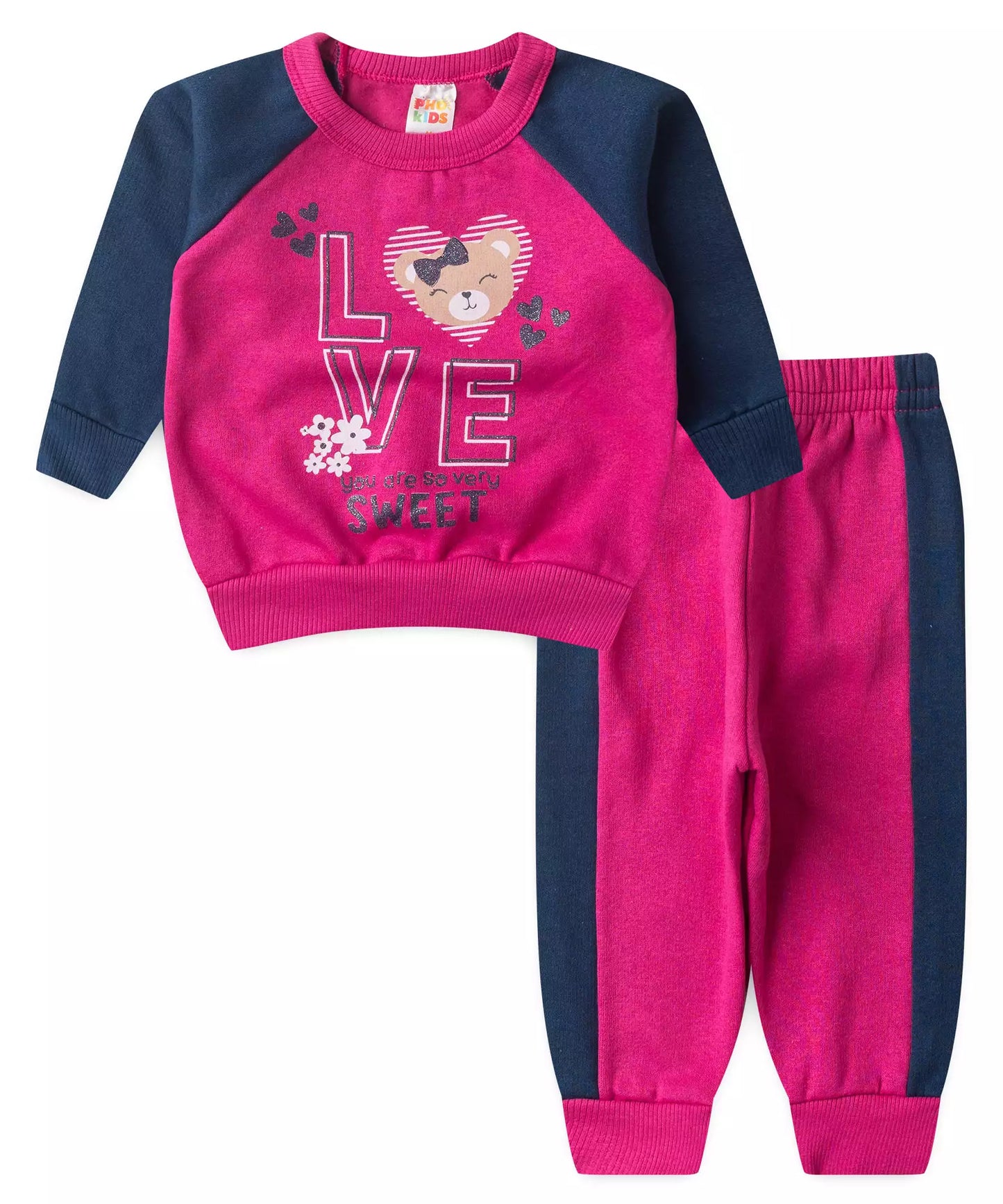 Conjunto de Frio para Bebê Menina Love Pink