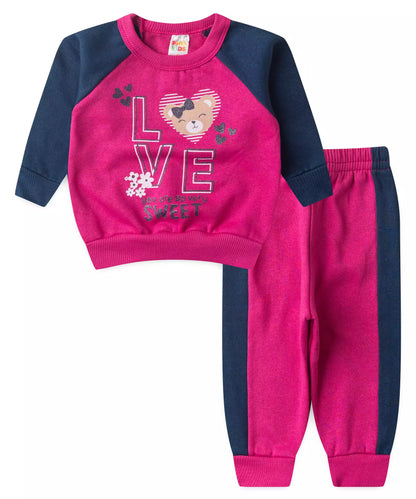 Conjunto de Frio para Bebê Menina Love Pink