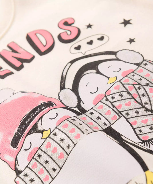 Conjunto de Frio para Bebê Menina Pinguim Marfim