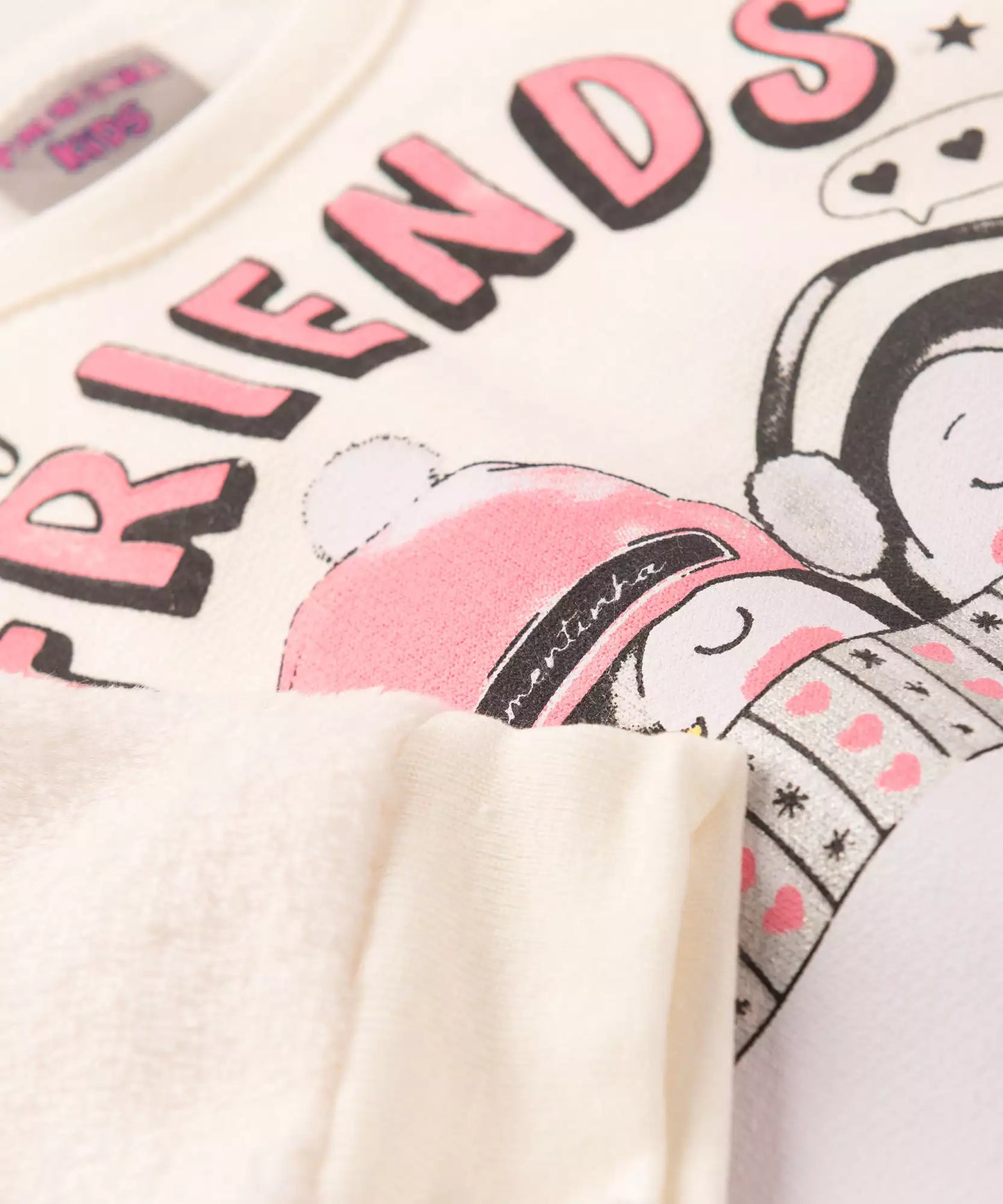 Conjunto de Frio para Bebê Menina Pinguim Marfim