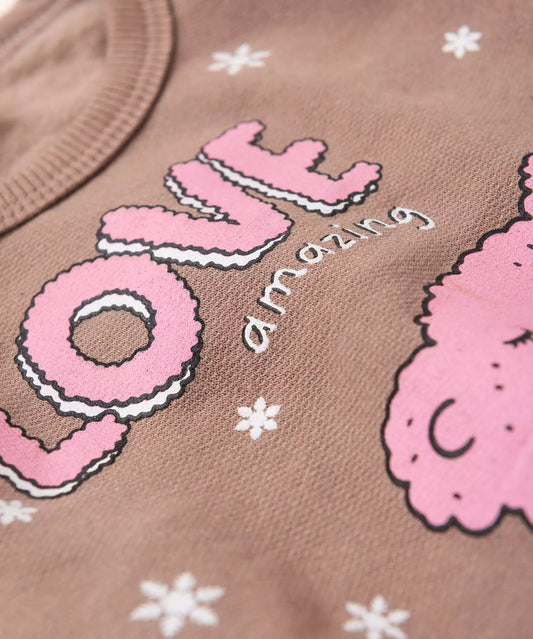 Conjunto de Frio para Bebê Menina Pinguim Marrom