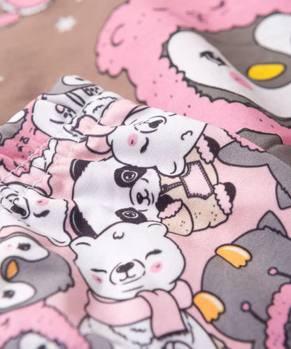Conjunto de Frio para Bebê Menina Pinguim Marrom