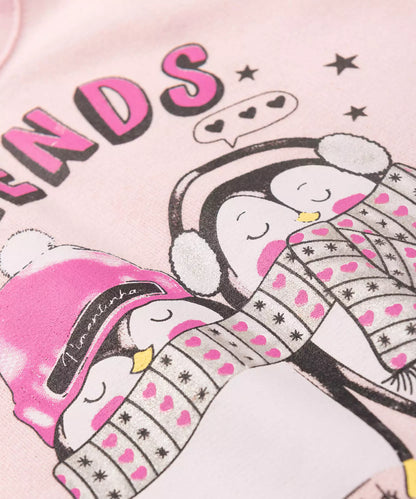 Conjunto de Frio para Bebê Menina Pinguim Rosa