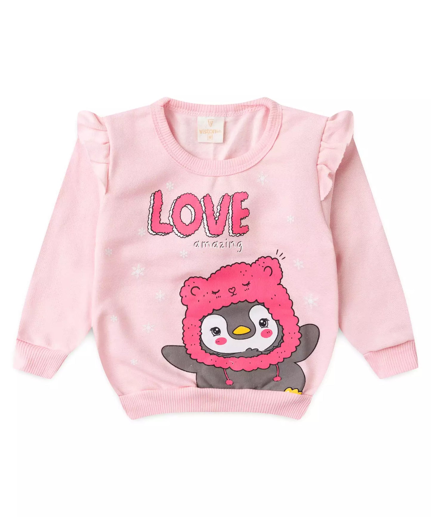Conjunto de Frio para Bebê Menina no Pinguim Rosa