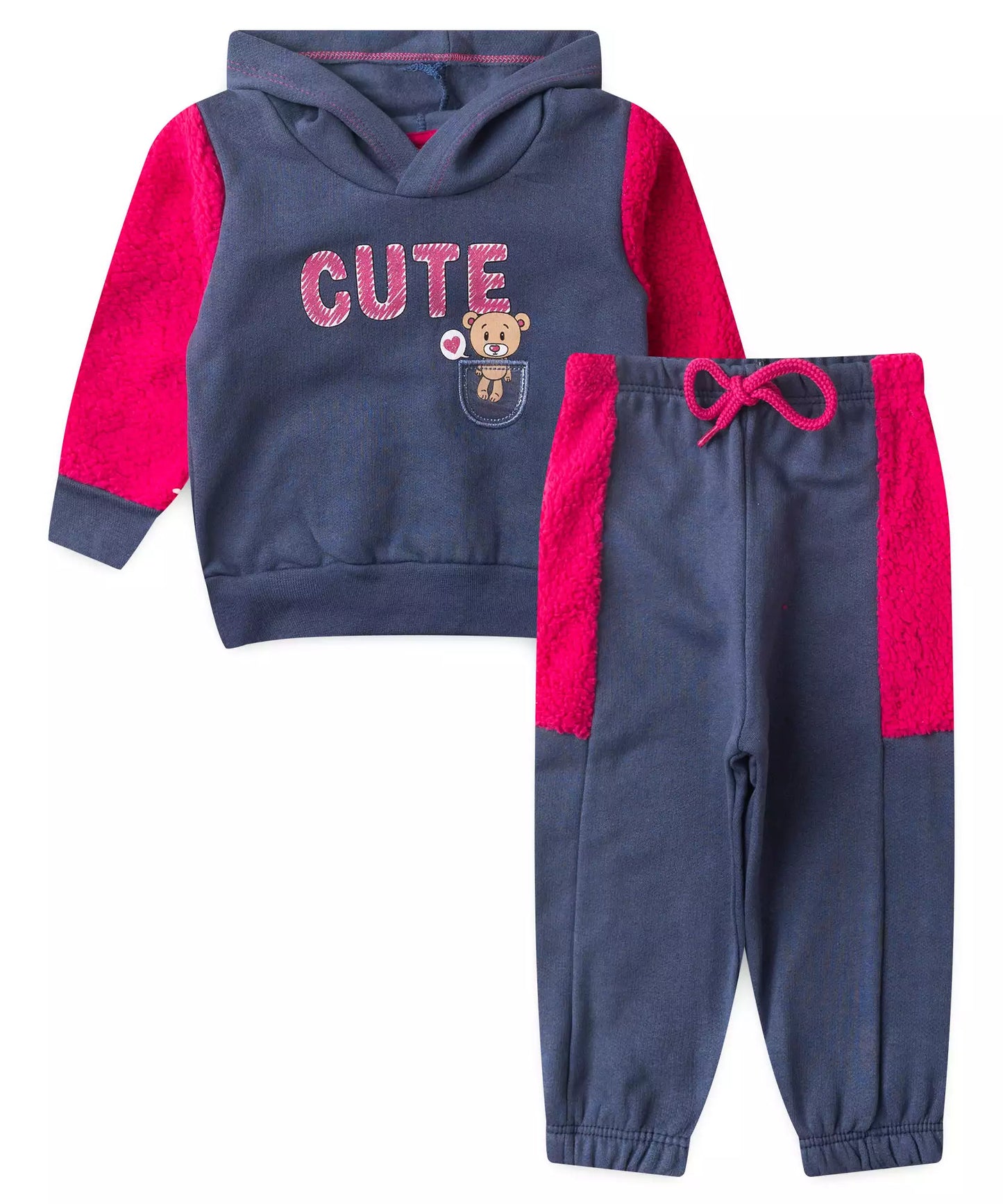 Conjunto de Frio para Bebê Menina Ursinho Marinho