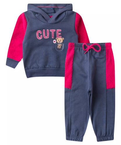 Conjunto de Frio para Bebê Menina Ursinho Marinho