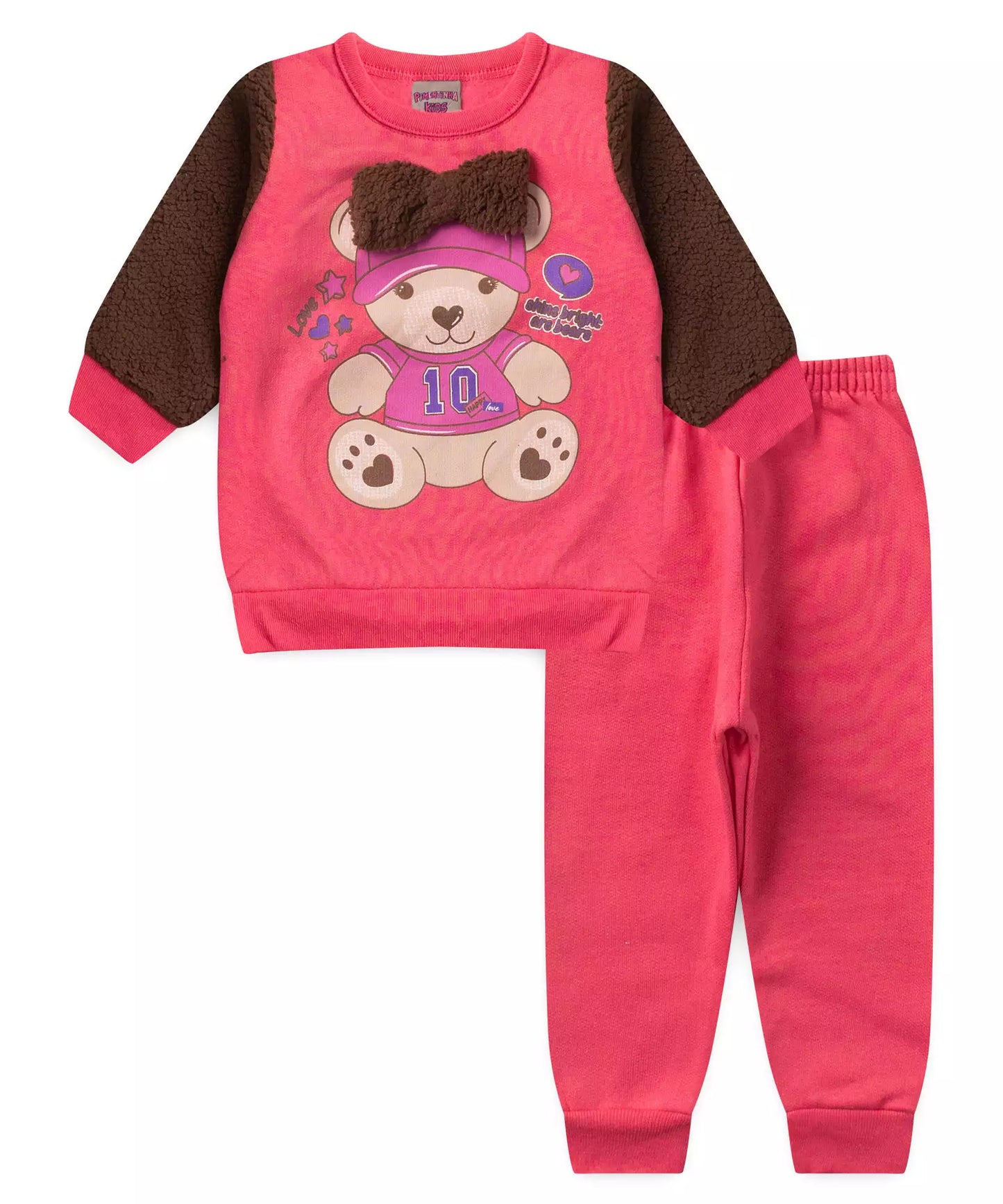 Conjunto de Frio para Bebê Menina Ursinho no Pink