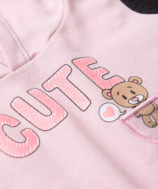 Conjunto de Frio para Bebê Menina no Ursinho em Rosa
