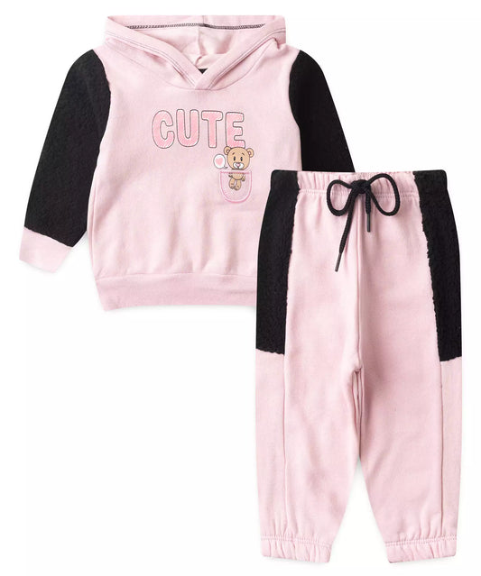 Conjunto de Frio para Bebê Menina no Ursinho em Rosa