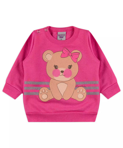 Conjunto de Frio para Bebê Menina Ursinho Rosa