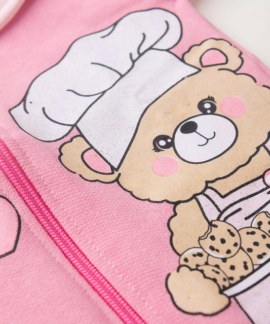 Conjunto de Frio para Bebê Menina no Ursinho Rosa